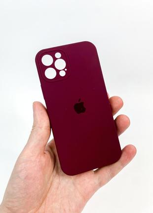 Чехол silicon case iphone 12 pro marsala