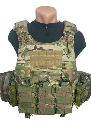 Плитоноска warrior assault systems quad release carrier  (multicam) з підсумками ак 7,62 (7)