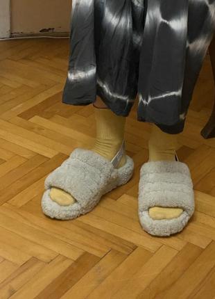 Плюшевые сандалии мюли босоножки тапочки ugg3 фото