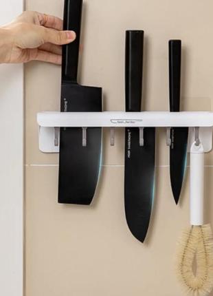 Настенный органайзер для ножей с крючками , удобны держатель для кухонной утвари