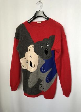 Rochelle свитер джемпер крупный с мишками винтаж4 фото