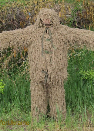 Маскувальний костюм суха трава ghillie кікімора з шапкою для снай