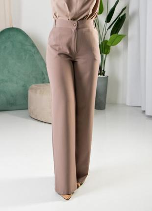 Жіночі класичні широкі бірюзові штани палаццо великого розміру 42-542 фото
