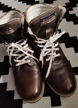 Зимние ботинки на шнуровке new style op2 натуральная кожа