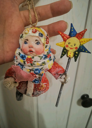 Ляляшка-ватняшка (іграшки на ялинку) із вати7 фото