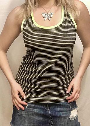 Неоново-черная майка gap в полоску