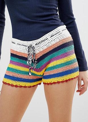 Вязаные шорты glamorous multi coloured crochet shorts