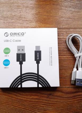 Orico htf-10 usb type-c кабель в оплетке з швидкою зарядкою 3а 1м