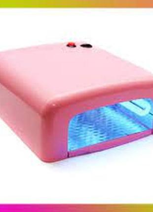 Лампа для маникюра с таймером zh-818. цвет розовый3 фото