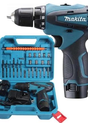 Аккумуляторный шуруповёрт 12v с набором makita df330dwe, набор би