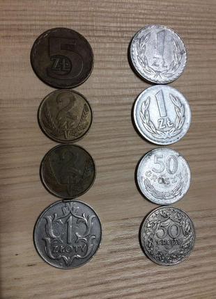 8 монет польщі 1923-1983 років1 фото