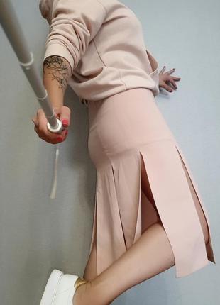 Необычная миди юбка с разрезами topshop( в стиле zara)10/m-12/ l размер8 фото