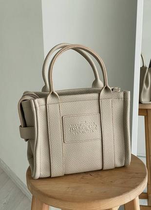 Женская сумка marc jacobs tote mini cream5 фото