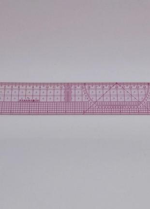 Лінійка-лекало пряма кравецька для побудови викрійок 60см ширина 5см пластикова №20 (6553)5 фото