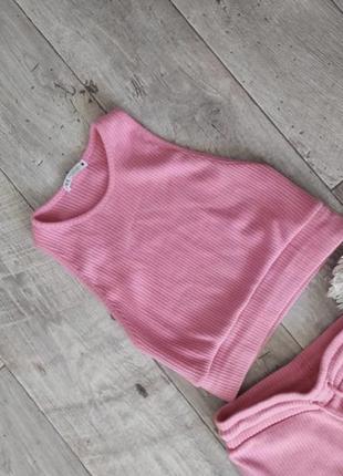 Трендовый розовый костюм в рубчик от zara в идеальном состоянии размер xs/s небольшая м4 фото