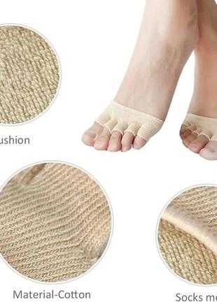 Женские полуноски с пальцами для стоп five-finger invisible socks к pain patch ly-398 для защиты стопы6 фото