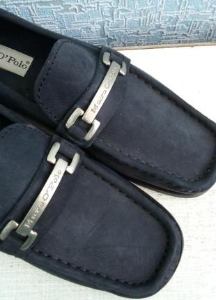 Кожаные (нубук) туфли лоферы marc o polo.7 фото
