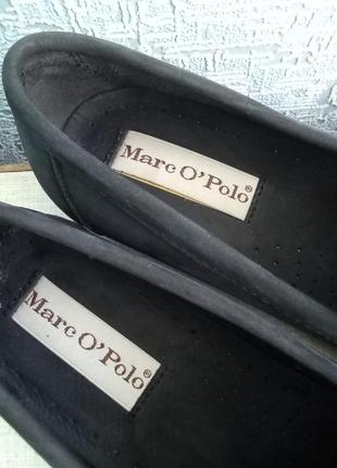 Кожаные (нубук) туфли лоферы marc o polo.10 фото