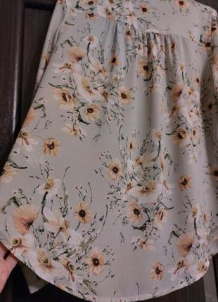 🌿 рубашка блуза h&amp;m в цветочный принт6 фото