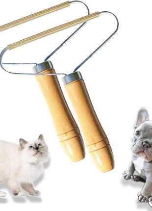 Щетка-скребок для удаления ворса шерсти животных с ковров мебели, ручная двухсторонняя...