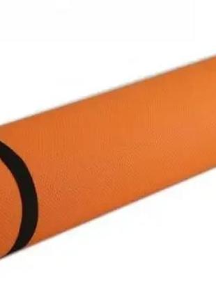 Йога мат коврик для фитнеса/пилатесса и йоги m 0380-2 173х61 см 5 мм, каремат для занятий спортом оранжевый5 фото