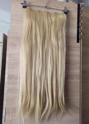 Волосы на ленте трес светлый блонд 55 см1 фото