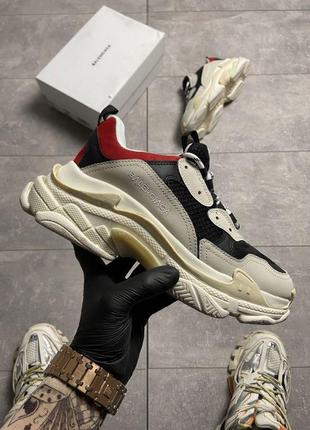 🔥 balenciaga triple s beige black10 фото