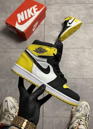 🔥 nike air jordan 1 yellow black10 фото