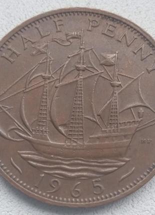 Монета великобританії підлога пенні 1965 рік1 фото