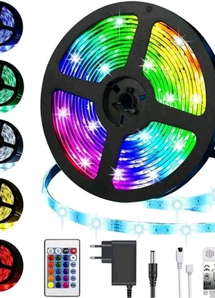 Світлодіодна led стрічка 3528 rgb всі кольори 12v, 5м + пульт