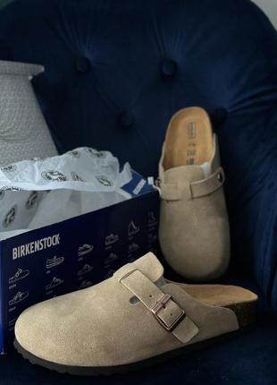 Биркенштоки birkenstock 39р(25см) оригинал замшевые шлепанцы birkenstock boston женские цвет беж2 фото