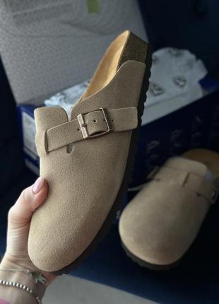 Биркенштоки birkenstock 39р(25см) оригинал замшевые шлепанцы birkenstock boston женские цвет беж5 фото