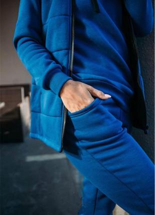 Костюм трійка синій, світшот+штани+жилетка1 фото