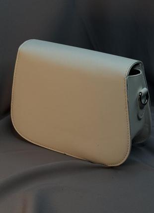 Женская сумка мини клатч, сумочка с ремешком через плечо белый2 фото