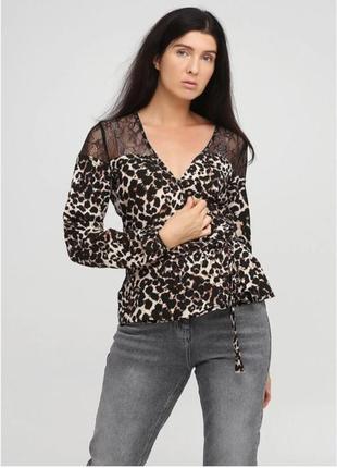 Блуза леопард на запах1 фото