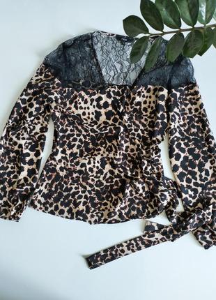 Блуза леопард на запах2 фото