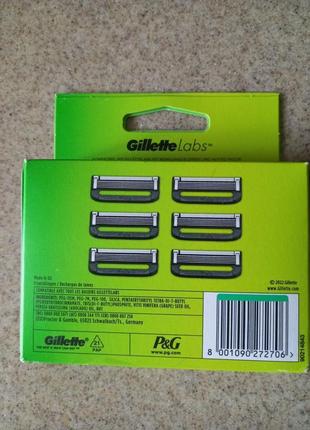 Змінні картриджі для гоління gillette labs касети 6 шт3 фото