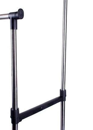 Подвійна телескопічна вішалка підлогова універсальна стійка для одягу double pole...