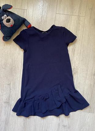 🏢синее платье next 7 лет школа школьная школьная одежда
