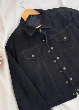 Куртка натуральная замша кожа джинсовка7 фото