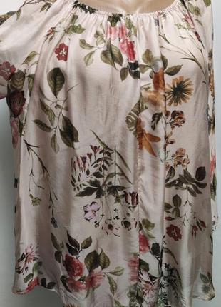 Шелковая блуза цветочный принт италия /7460/2 фото