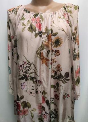 Шелковая блуза цветочный принт италия /7460/1 фото