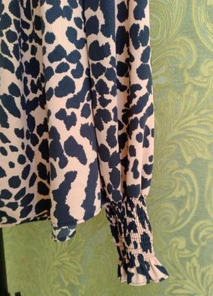 Блуза сорочка класична леопардовий анiмалiстичний принт4 фото