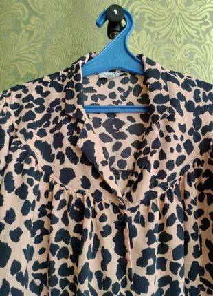 Блуза сорочка класична леопардовий анiмалiстичний принт5 фото