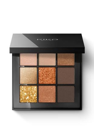 Палетка тiней kiko glamour multi finish palette 01 earth tones