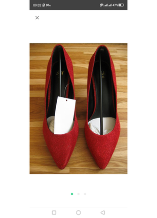 Червоні класичні жіночі туфлі човники