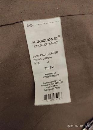 Блейзер жакет пiджак вовна кориневий в полоску jack jones7 фото