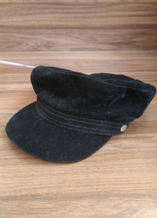 Фуражка кепка вельвет accessorize в чорному кольорi1 фото