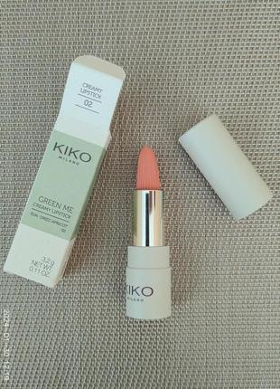 Kiko milano green me creamy lipstick помада 02 sun-dried apricot5 фото