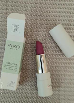 Кремова помада з оливковою олією kiko milano green me creamy lips3 фото